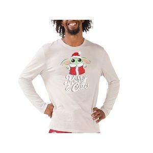 Munki Munki Mens Grogu Holiday Pajama Top,Red,XX-Large